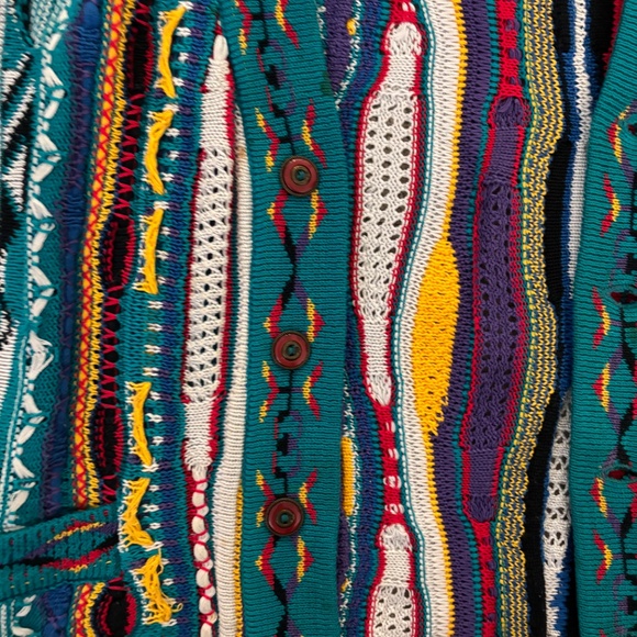 COOGI CUGGI men’s retro 70s style button down sweater cardigan size S - Picture 3 of 4